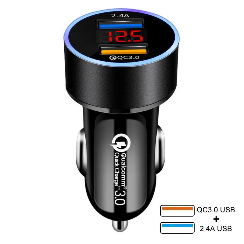 65w usb c car charger Car Quick Charger Dual USB Fast Charging QC 3.0 Phone Charger Adapter For iPhone 12 11 Pro Max 6 7 8 Xiaomi Redmi Huawei Samsung android car charger Car Chargers