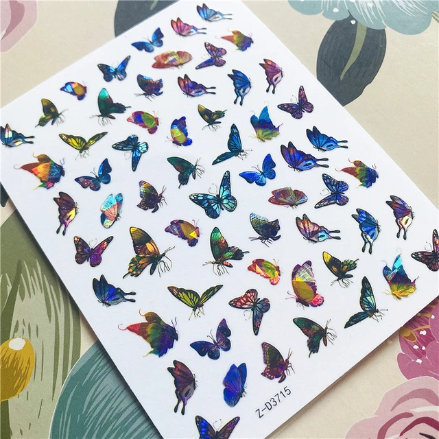 Z-D3702 Z-D3706 Colorful butterfly 3D Back glue Nail decal Nail sticker Nail decoration Nail art Nail ornament Z-D3715