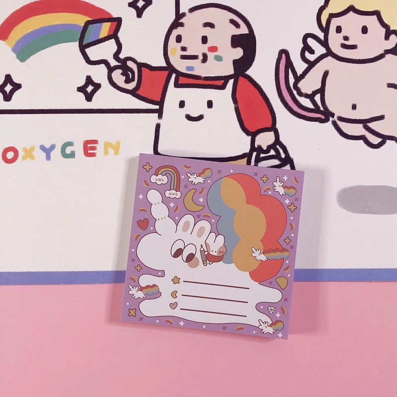 80 листов/партия Kawaii корейский INS хлеб кролик Блокнот N Times Липкие заметки