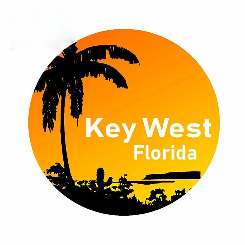 

Colored Personalized Key West Florida Travel Car Stickers Vinyl Car Wrap Door Laptop Creative Protector Decal Kk13*13cm