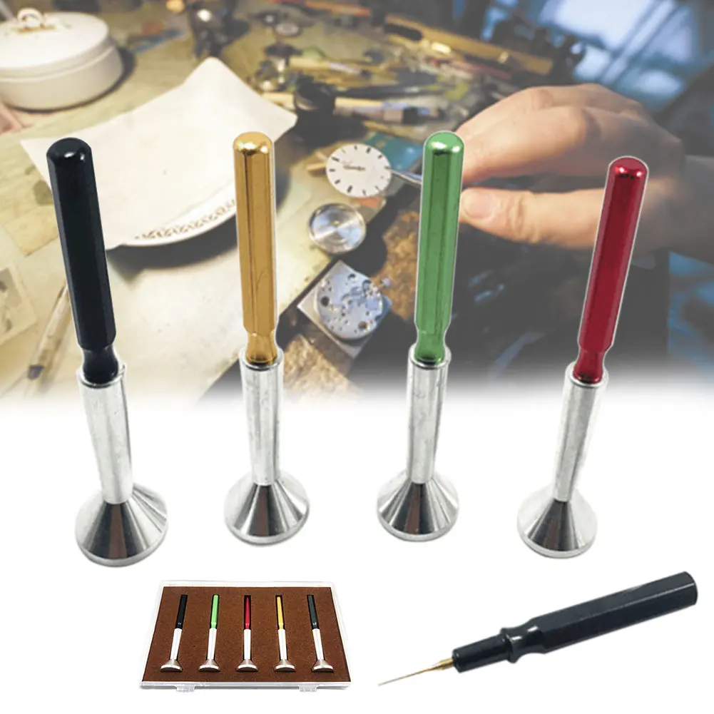 

5pcs Portable Tool Metal Needle Oiler Set Watch Repair Accessories Professional Easy Apply Fixing Practical Pin Pen Durable