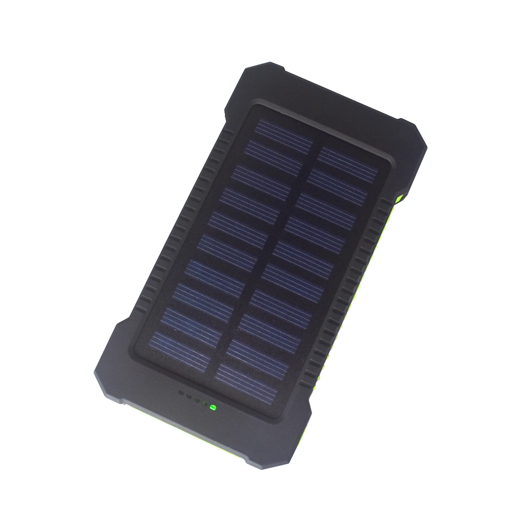 Солнечная батарея 10000mAh Двойной USB 18650 солнечное зарядное устройство Внешняя батарея Портативное зарядное устройство Bateria Externa пакет для смартфона