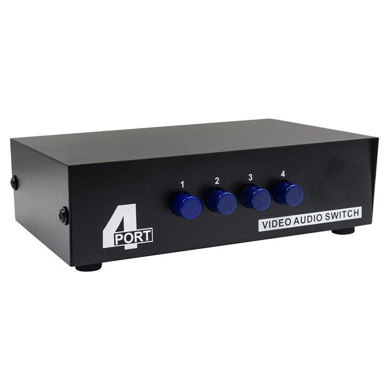 Caja selectora de Audio para consolas de juegos DVD STB, conmutador RCA de  4 puertos AV, salida 4 en 1, Vídeo Compuesto L/R|Conmutadores KVM| -  AliExpress
