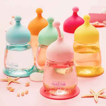 

Creativity Fashion Plastic Cute Water Bottles Kids Transparent Practical Modern Design Botella Con Pajita Drinkware EC50SH