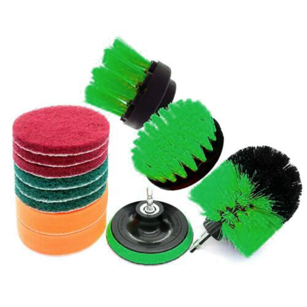 12pcs Power Scrubber Scouring Pad Brushes Kit For Cleaning Tiles