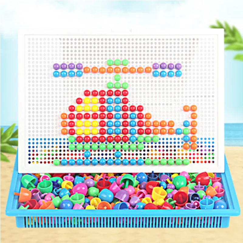 296/592 шт DIY гриб пазл для ногтей головоломки Творческая мозаика картина головоломки интерактивные игрушки для детей