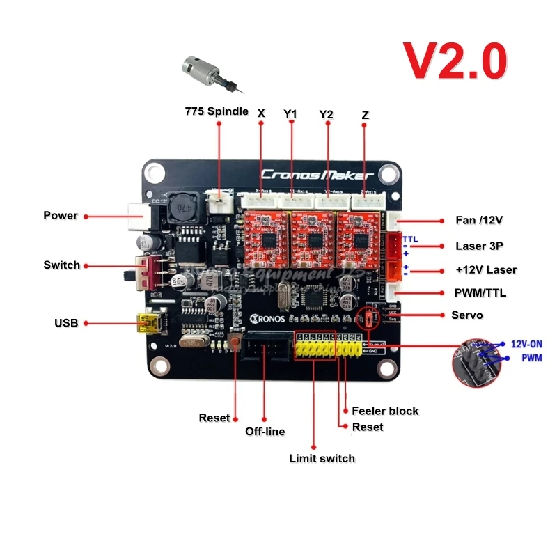 

DIY GRBL 3 axis motherboard v2.0 12 V 5a max with USB line support cnc spindle