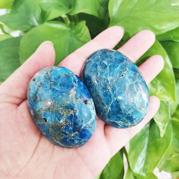 

Natural Crystal Apatite Palm Stone Tumbled Egg Chakra Healing Quartz Wicca Decor Gift