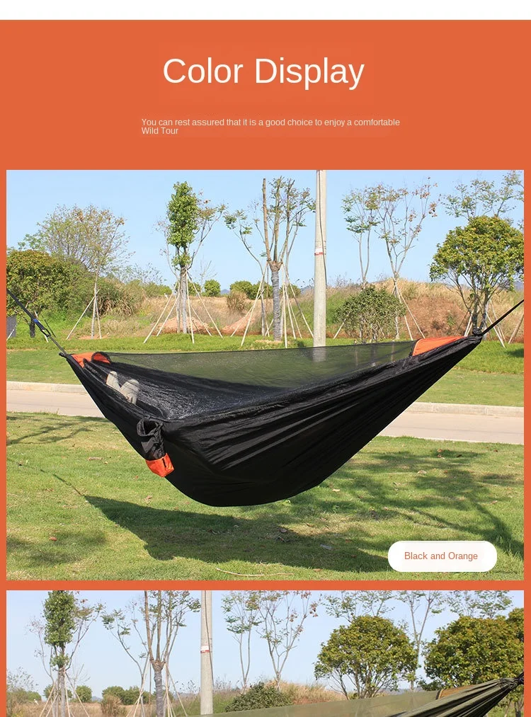 Ultralight Outdoor Hammock With Anti Mosquito Net Detachable Hiking Travel Camping 1-2 Person Tent Backyard Hammock