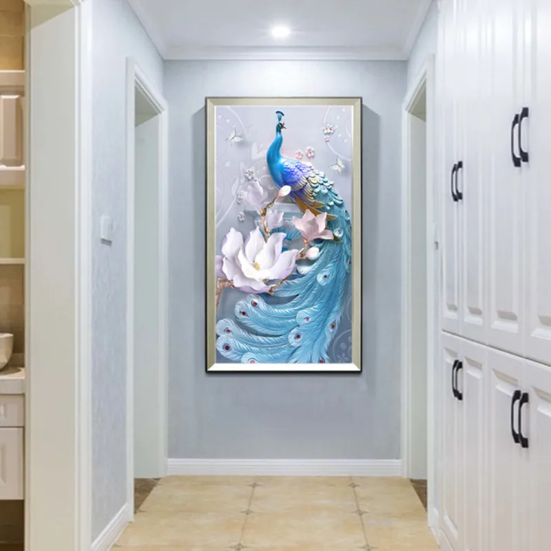 

NEW Ronde diamant 5D DIY Diamond Painting Peacock Full Drill Diamond Embroidery Mosaic Home Decor Cross Stitch SIZE 75x130cm