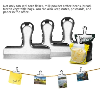 

10pcs/ bag clips household Snack stainless steel bag sealer clip for packages kitchen food fresh keeping food package sealer