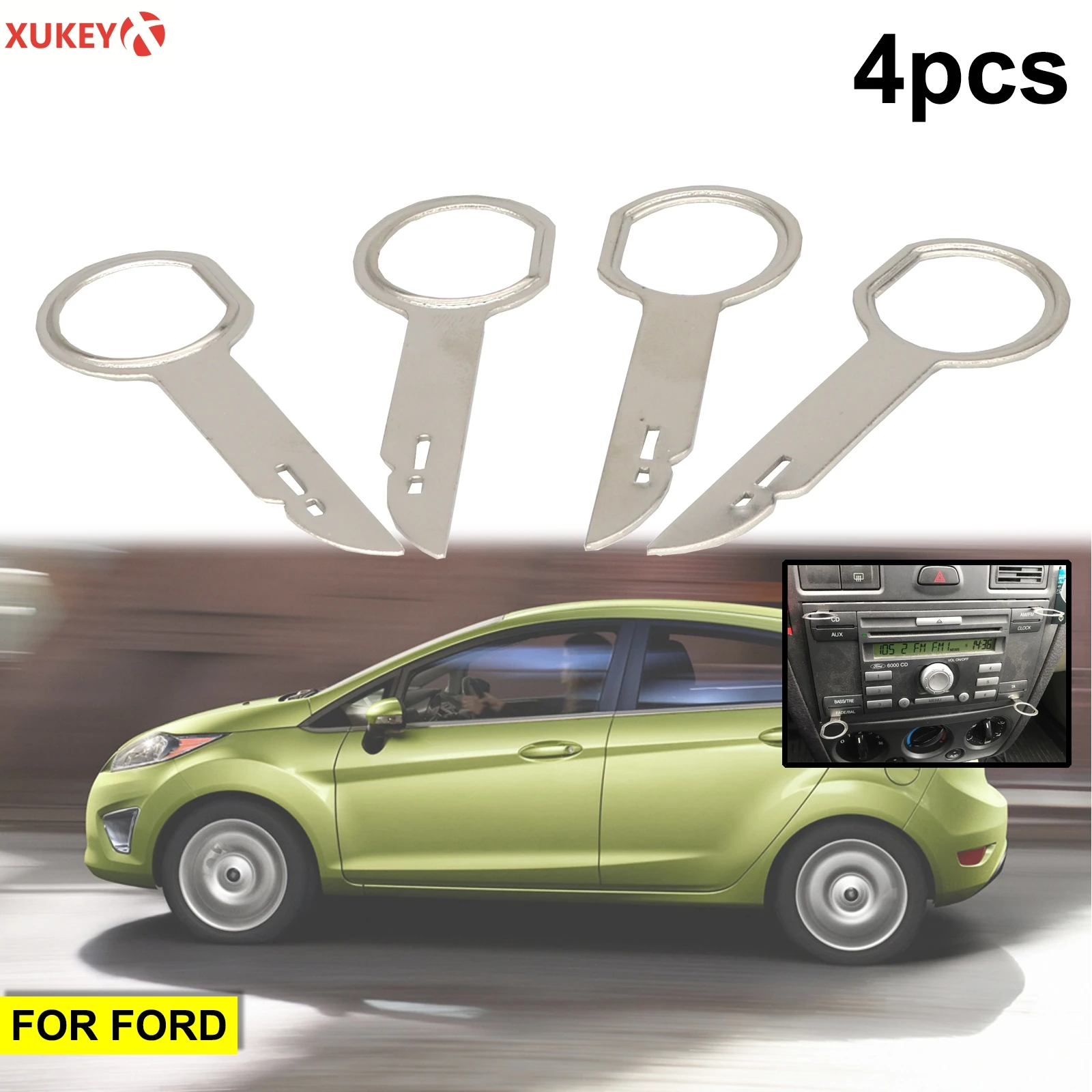2 пары съемный штыревой экстрактор магнитолы CD снятие для Ford Focus Mondeo C-Max Fiesta