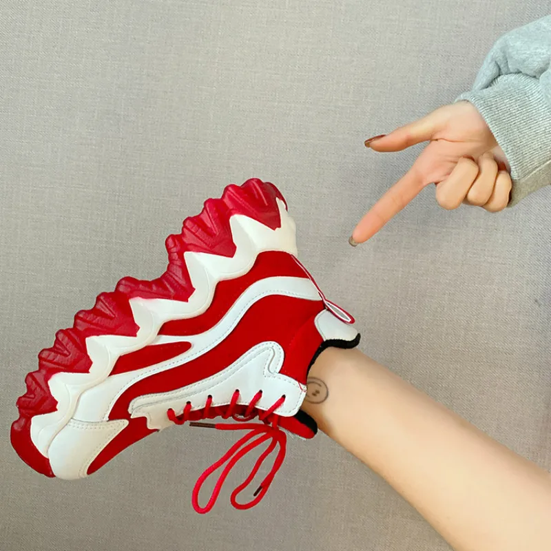 

2019 Women High Top Sneakers Winter Plush Warm Women Chunky Sneakers Outdoor Non-slip Platform Casual Shoes Zapatos De Mujer