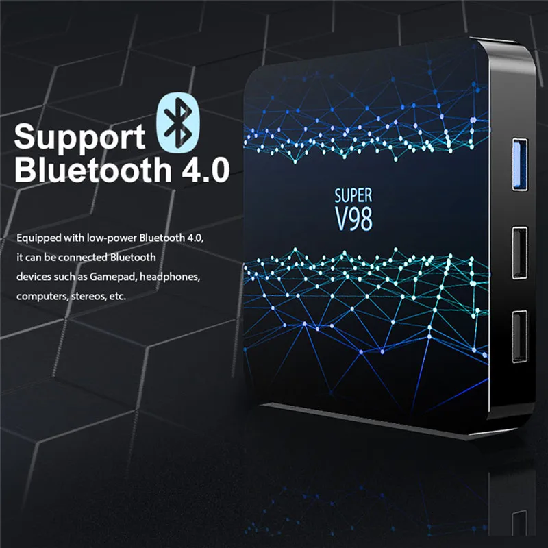 4K tv Box Медиаплеер Smart tv Android Box V98 RK3318 2G+ 16G Android 9,0 сетевая приставка с контроллером