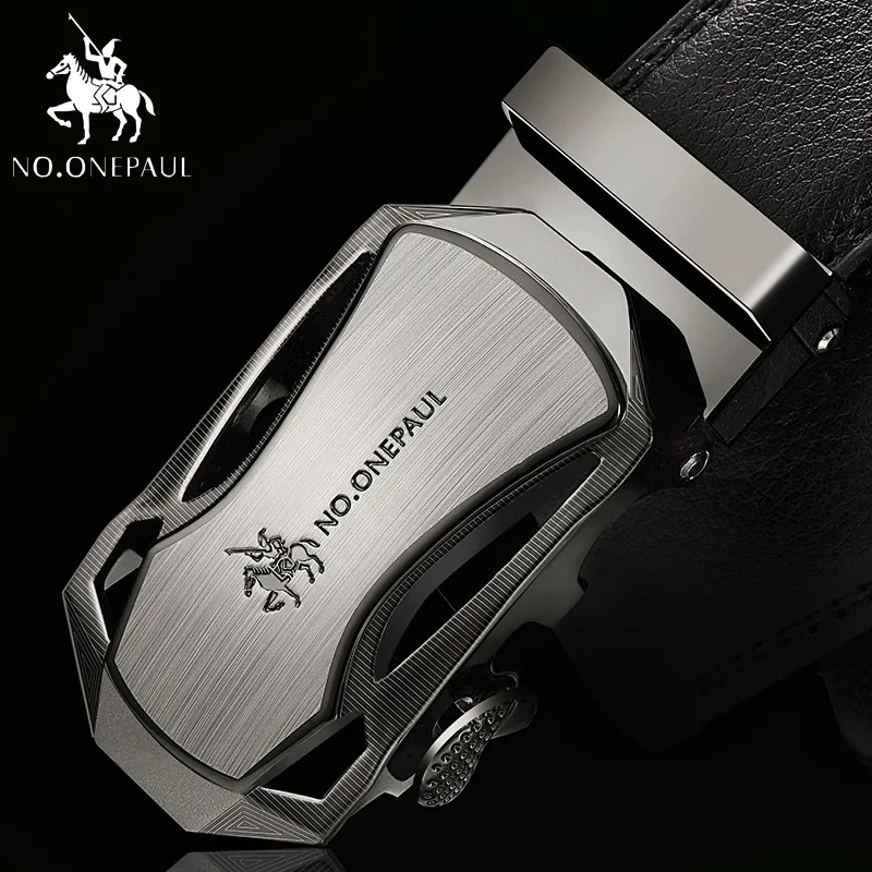 

NO.ONEPAUL Top Brand Designer Belt Man Cow For Men Automatic Buckle Strap Fashion Waist Male ceinture femme Genuine Leather Belt