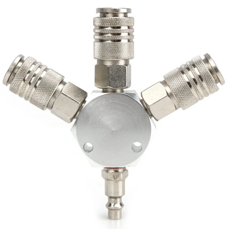

3-WAY Quick Coupler 1/4 inch NPT Quick Connector Air Hose Coupling Pneumatic Tools American Style Europe Style