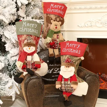 

NEW-3Pcs Christmas Stockings Cloth Small Boots Gift Bags Ornaments Party Home Decorations Christmas Children Gift Candy Bag
