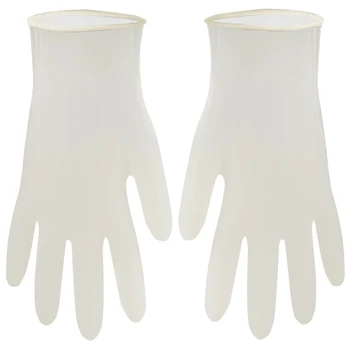 

100Pcs Disposable Latex Gloves White Non-Slip Acid and Alkali Laboratory Rubber Latex Gloves Household Cleaning Products