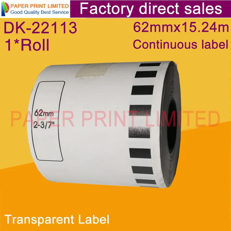 1x рулон наклейки совместимые с Brother полупрозрачная наклейка dk 22113 Φ dk22113|Ленты для