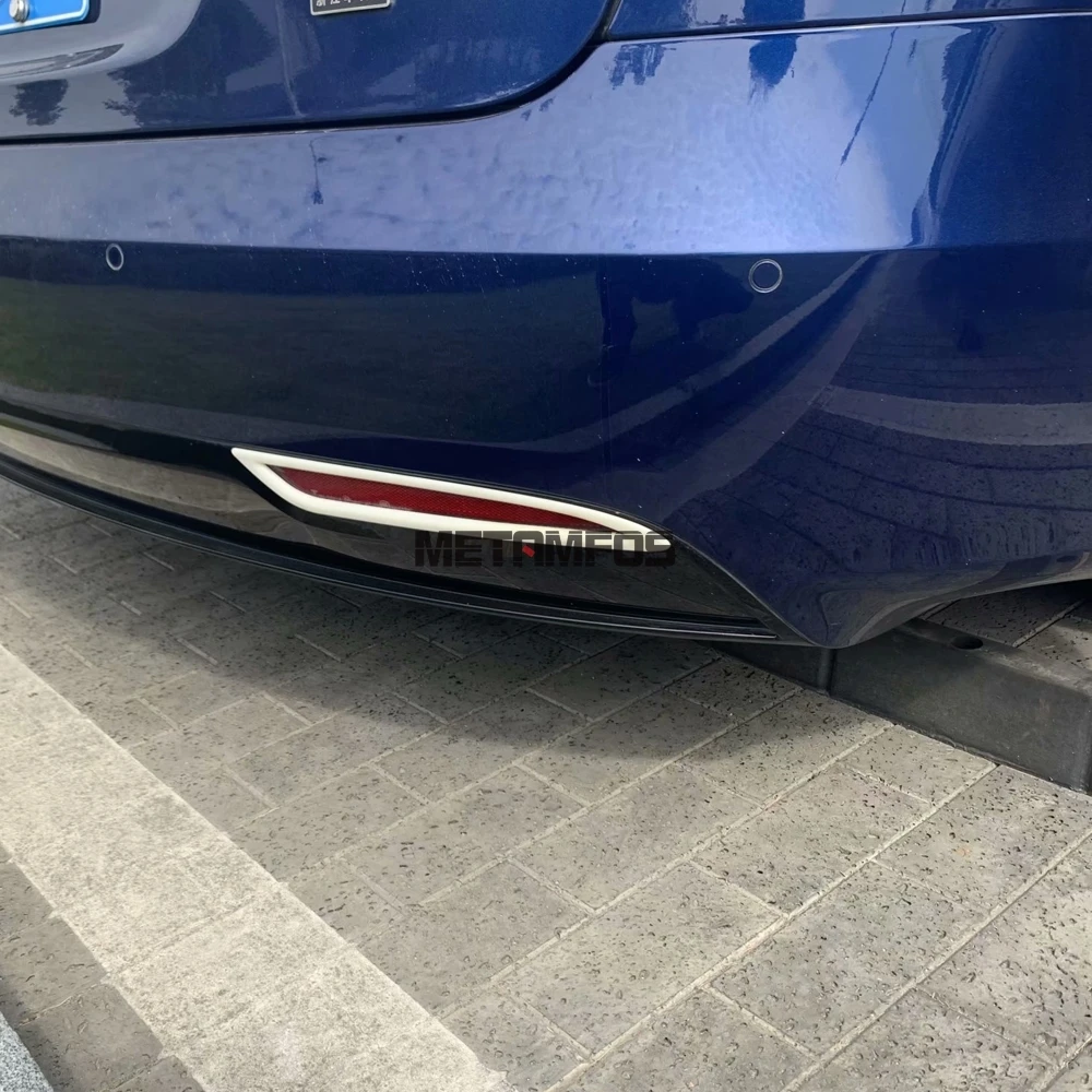 Для Tesla модель S хромированная лампа заднего противотуманного фонаря противотуманный светильник Накладка защита капота внешние аксессуары для автомобиля Стайлинг