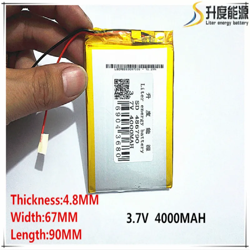 Лучший аккумулятор бренд Бесплатная доставка 3,7 V, 4000 mAH, [486790] PLIB; полимерная литий-ионная/литий-ионный аккумулятор для DVR, gps, mp3, mp4, сотовый
