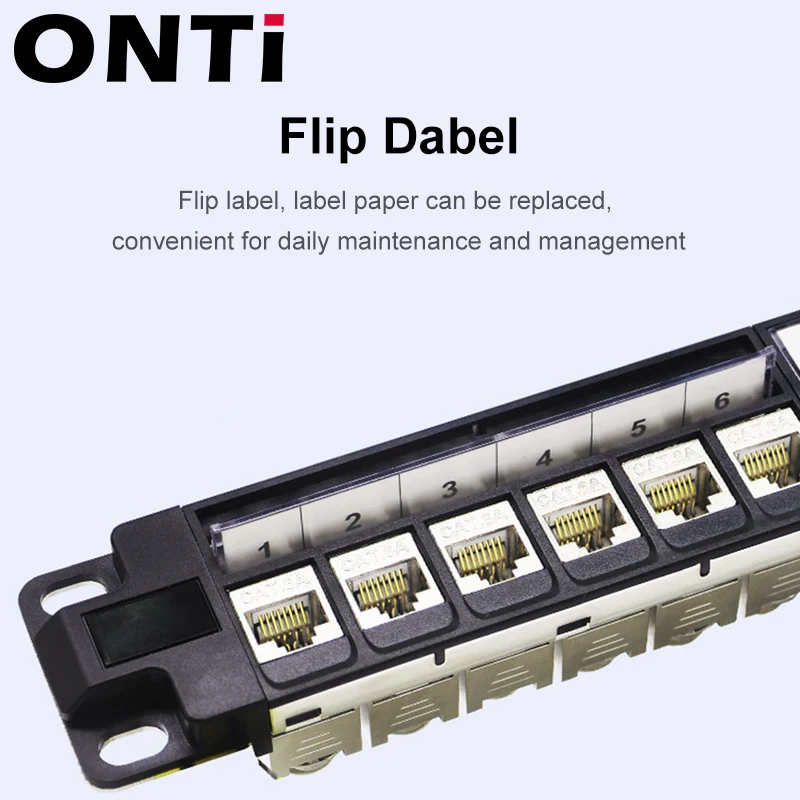 Onti 24 Porto 1u Rj45 Blindado Módulo Painel de Remendo 19 Polegada Rackmount Montagem na Parede Cat5e Cat6 Cat6a Cat7 Cat8 Stp Keystone Jack Ferramentas de rede - Imagem 5