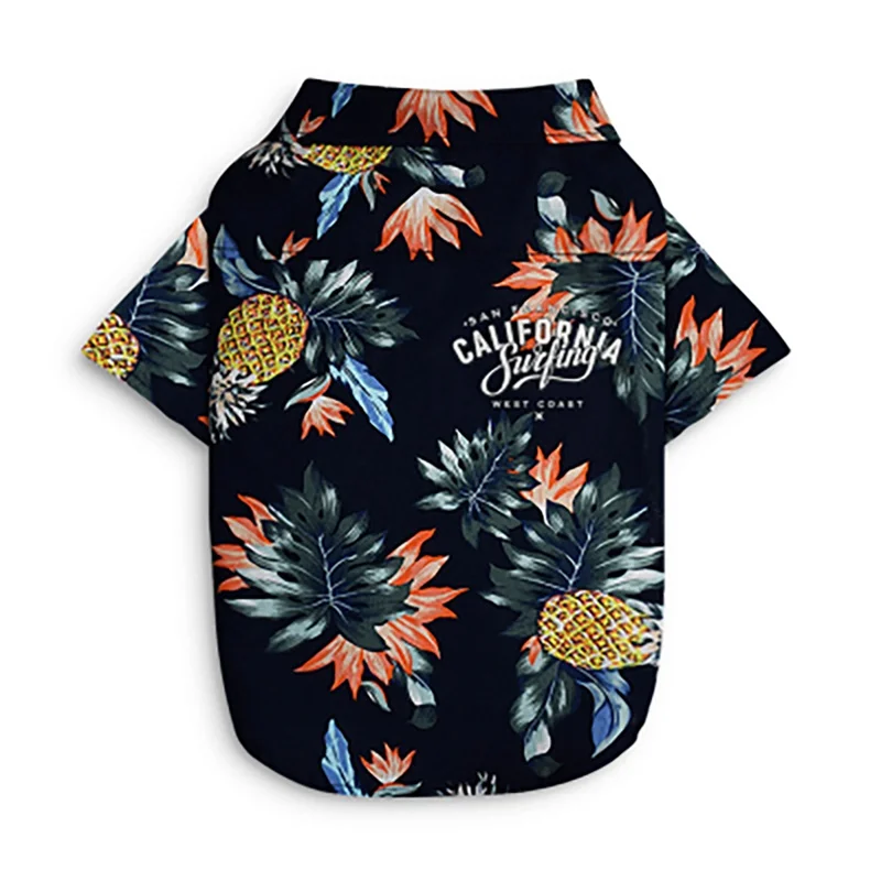 Летняя рубашка с принтом для домашних животных, тонкий короткий костюм с рукавами с рисунком ананаса, XS/S/M/L/XL/XXL - Цвет: L