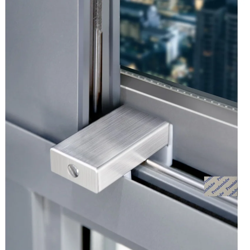 2Pcs/Lot 304 Stainless Steel Sliding Window Lock Stop Lid Stopper With Key Baby Kid Child Safety