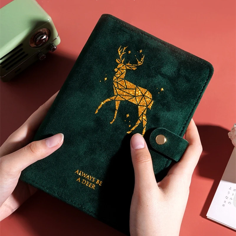 

Autumn And Winter New A6 Designed Ring Binder Journal Diary Notebooks Suede,Velvet Horizontal Line Planner Agenda 2020 2021