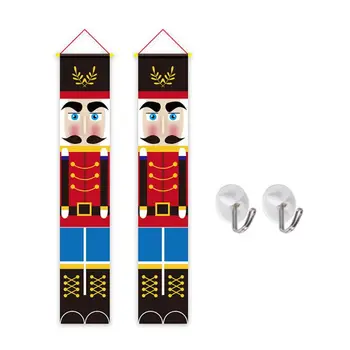

1 Pair Christmas Decoration Walnut Soldier Door Banners Hanging Cloth Door Sign Q6PE