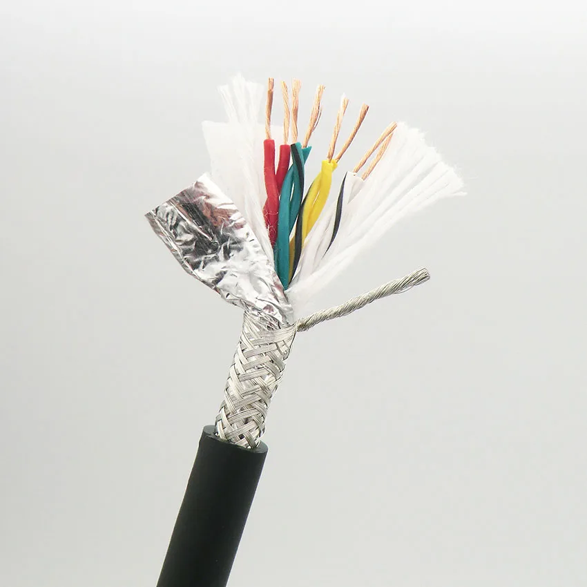 

Twisted Pair Shielded Towline Wire 8 core 0.2, 0.3, 0.5, 0.75, 1.5 mm² with Ultra High Flexibility TRVVSP Drag Chain Cable 5m