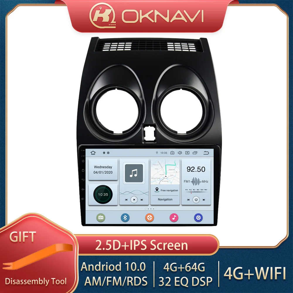 OKNAVI 4G + 64G 9 &quotAndroid 10 WIFI Multimidia Gps навигатор для nissan Qashqai j10 2006 2010 2011 2012 2013 с