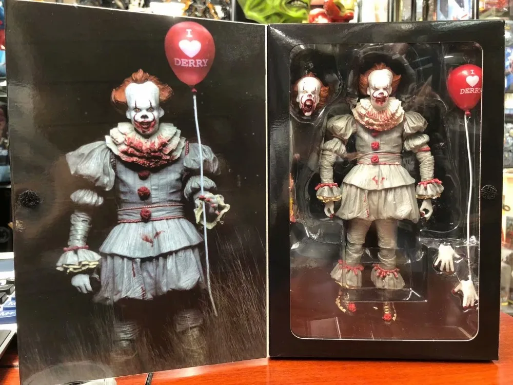 6 Type With LED Original NECA Stephen King's Iron It Pennywise Horror Action Figure Toy Doll Christmas Gift