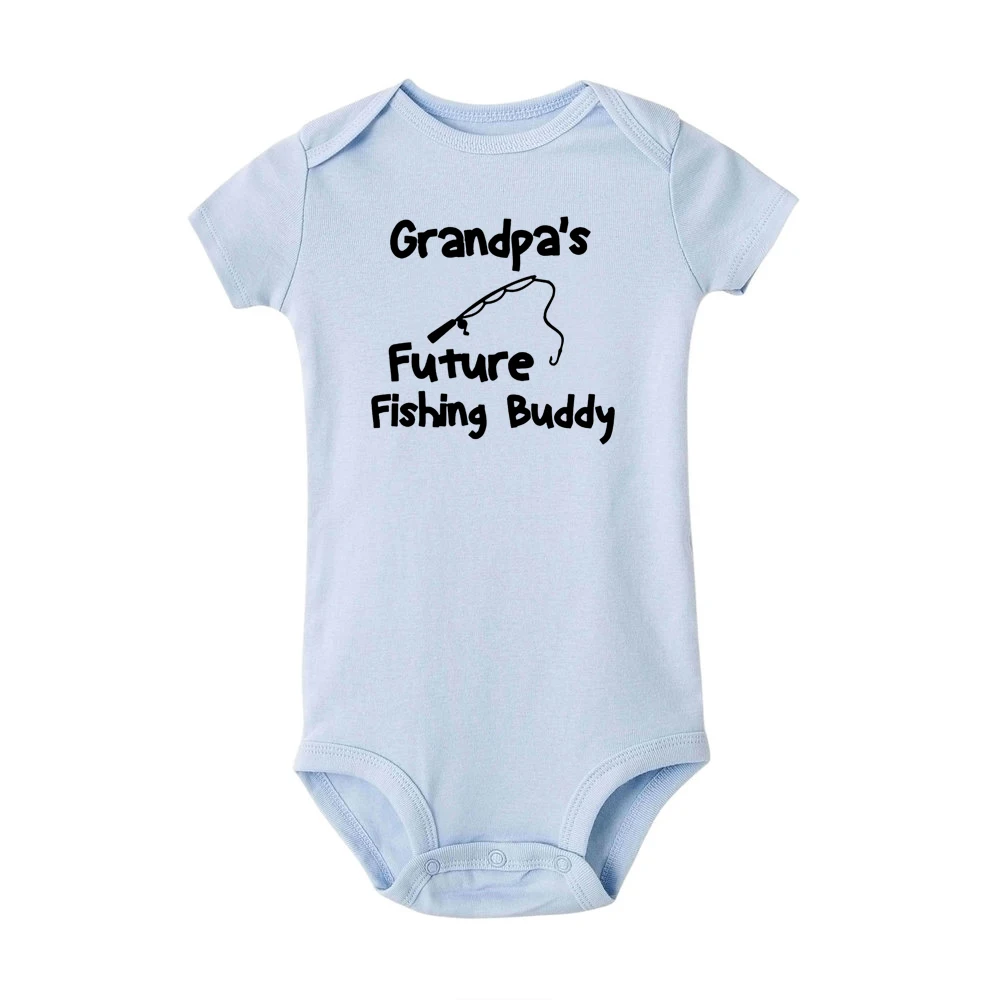 Future Fishing Buddy/комбинезон для новорожденных; хлопковый комбинезон для маленьких мальчиков и девочек; летняя повседневная одежда с короткими рукавами