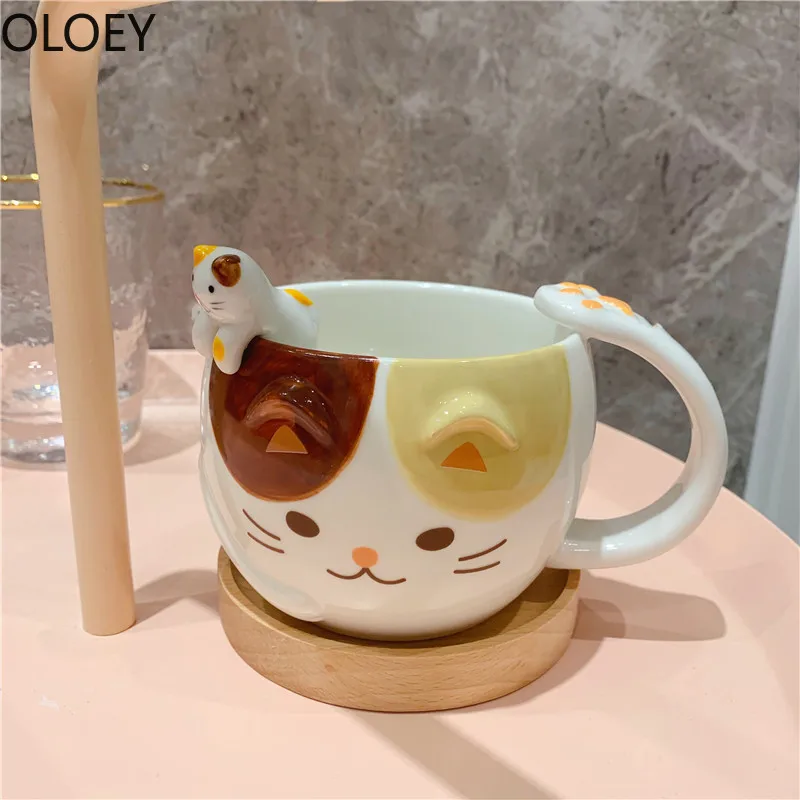 Кофейные кружки с милым котом керамическая чашка для молока завтрака воды