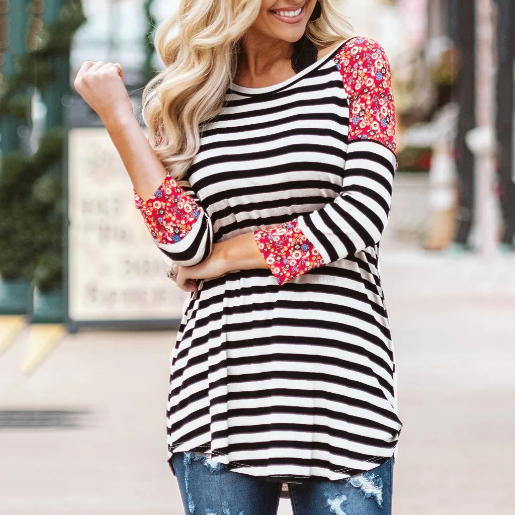 

SAGAC Floral Printing Women Long Sleeve Maternity Tops Nursing T Shirt Tops Ladies T-Shirt Loose Pregnancy Loose Clothes T Shirt