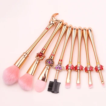 

Newest Sailor Moon Gold Makeup Brushes Set Foundation Eyeshadow Powder Blush Brushes Pinceaux Maquillage Drop Shipping