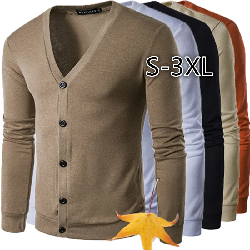 ZOGAA nuevo suéter de marca de los hombres de cuello en V sólido Slim de punto suéteres Cardigan hombre 2019 Otoño Invierno moda Casual abrigos
