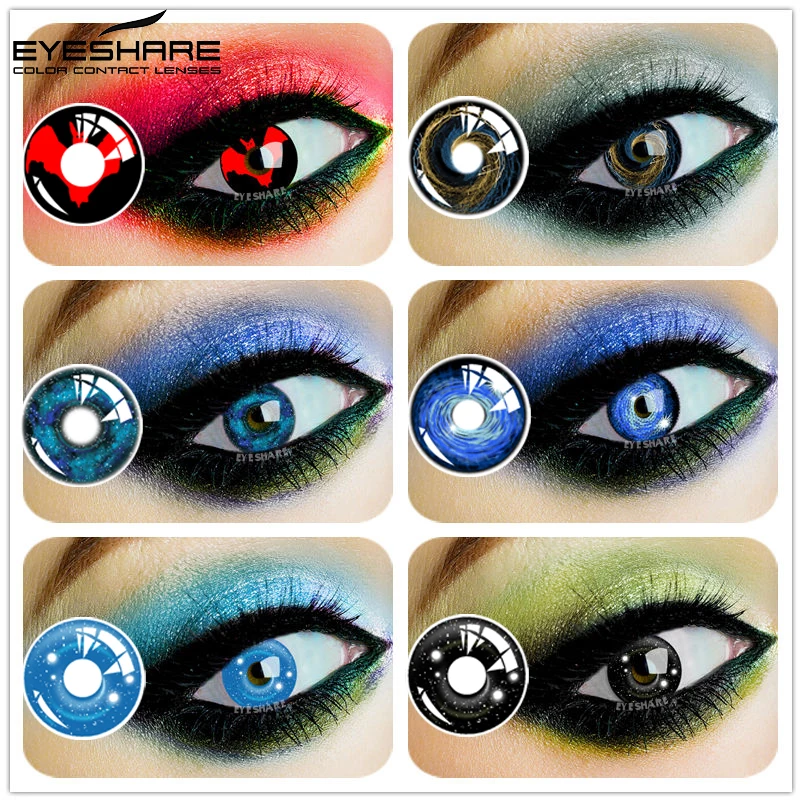 Цветные контактные линзы EYESHARE для макияжа глаз серия косплея косметика