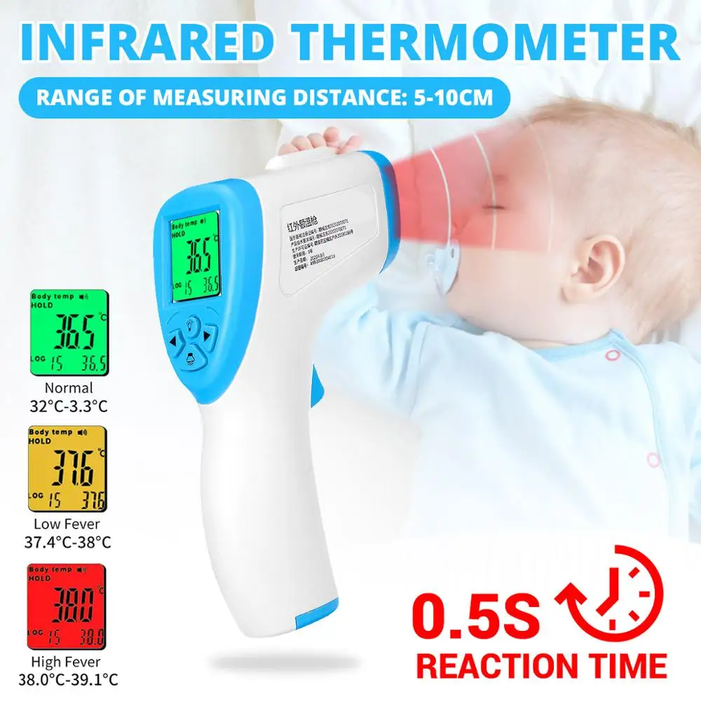 

Portable Infrared Digital thermometer 0.5s Quick react Forehead body Thermometer Non-contact Termometro Baby/Adult Temperature