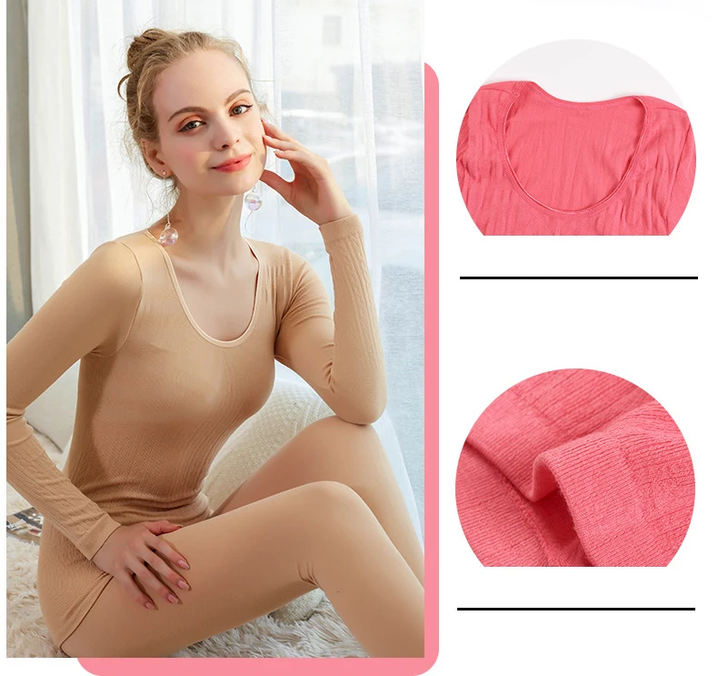Queenral Thermal Underwear Women For Winter Long Johns Female Underwear Suit Thick  Breathable Warm Clothing Thermal Underwears 9