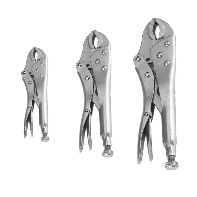 

5/7/10 Inch Carbon Steel Anti Slip Round Jaw Pliers Locking Forceps Clamp Woodworking Clips Round Nose Pliers Hand Tool