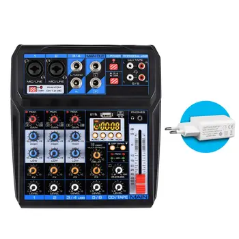 

6Channel 16 DSP Effects Mixer Sound Mixing Console Bluetooth Sound Card 203A