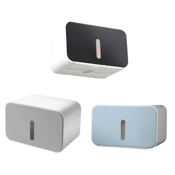 

Tissue Box Free Punch Wall Mounted Bathroom Waterproof Toilet Paper Holder Napkin Roll Dispenser Organizer
