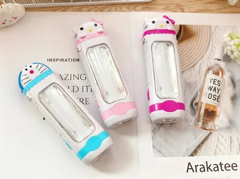 

Cartoon Dual Flashlight Emergency Light KT Cat LED Rechargeable Flashlight Night Lighting Home Outgoing Flashlight