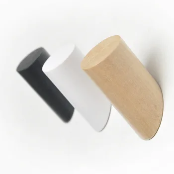 

Natural Wood Hooks Holder Clothes Hanger Wall Mounted Coat Hook Decorative Key Hat Scarf Handbag Storage Hanger Bathroom Rack
