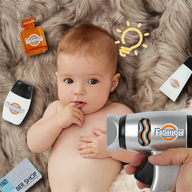 Kids Hair Salon Kit Pretend Play Hairdressing Simulation Toy for Toddler Dryer Beauty Tools Make Up Set for Little Girl Boy 3