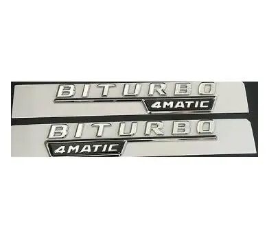 BITURBO 4MATIC Хром для C43 BITURBO 4matic Багажник крыло значки-эмблемы для Mercedes - Цвет: BITURBO 4MATIC