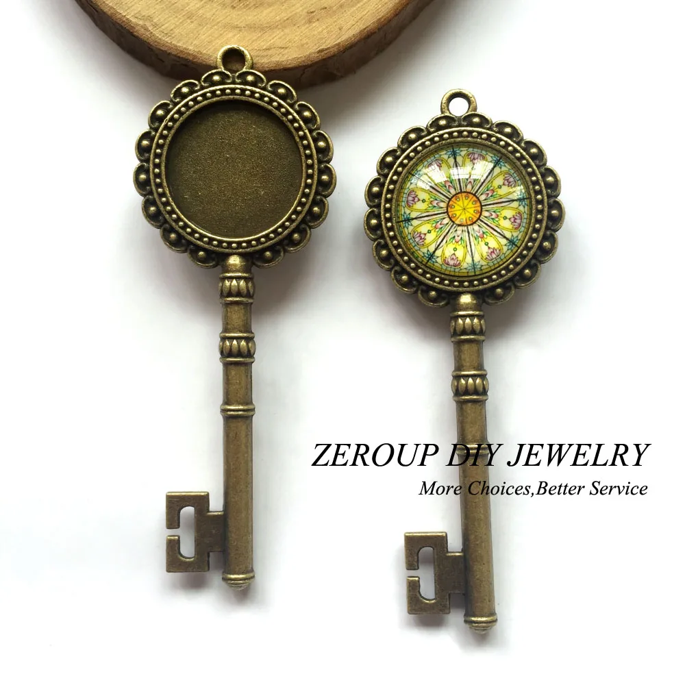 

5pcs/lot 20mm Necklace Pendant Setting Antique Bronze Silver Color Cabochon Blank Base Supplies for Jewelry Finding T283