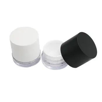 

2Pcs Mini Cream Bottles Makeup Subpackage Case Round Cosmetic Bottle for Home Outdoor with Scoop (Black)